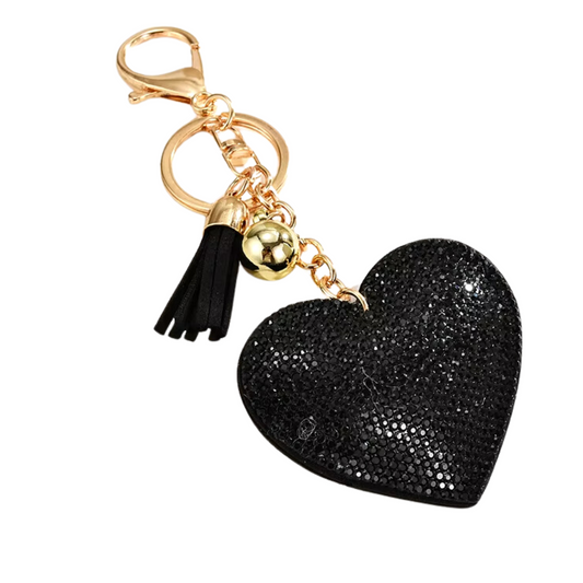 Black Bling Heart Charm