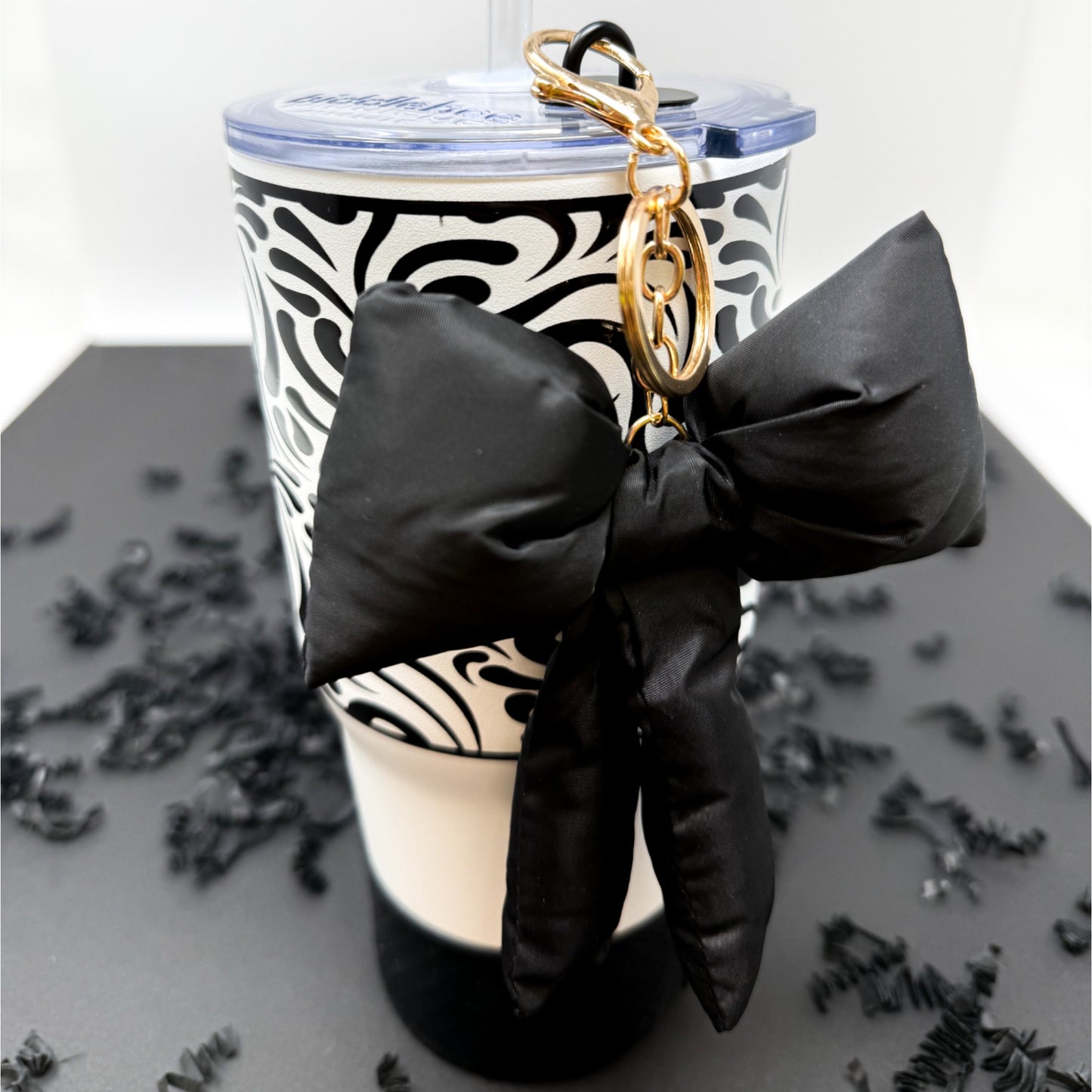 Black Puff Bow Charm