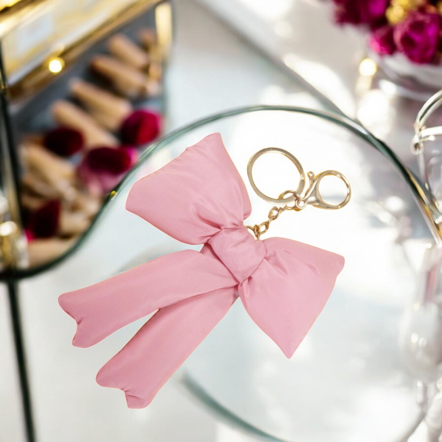 Pink Puff Bow Charm