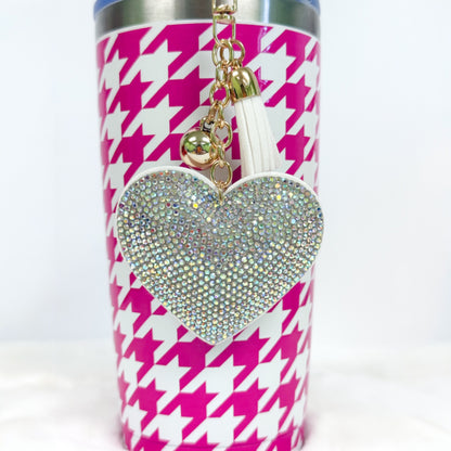 Silver Bling Heart Charm