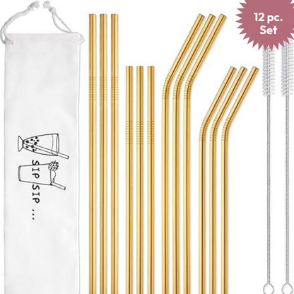 Glam Gold Straw Set